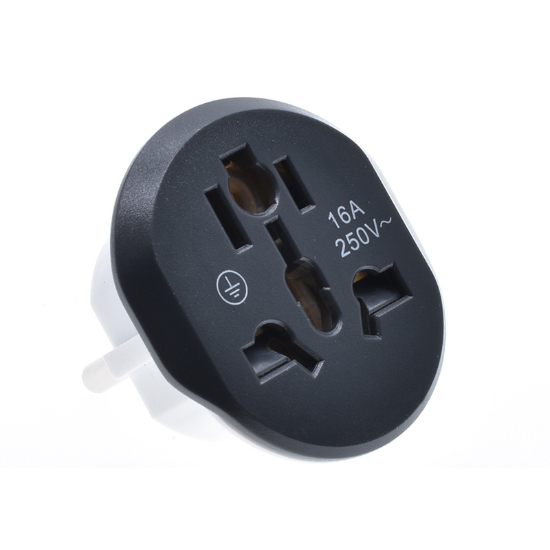 AU US UK CN To EU 2 Round Pin Black Plug Adapter Converter G