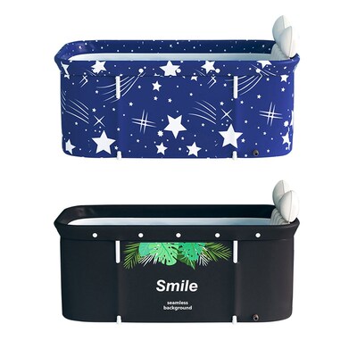 Adult Portable Folding Bathtub PVC Soaking Bathing Tub Spa