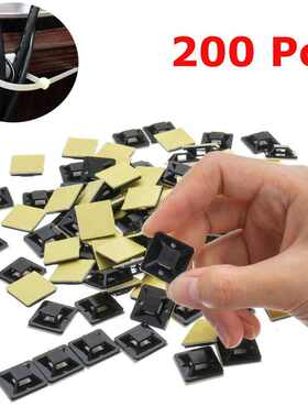 200Pcs Cable tie mount black Zip Tie car Cable Wire Removabl