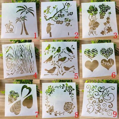 *9pc/set Stencil Openwork Painting Template Embossing DIY Cr
