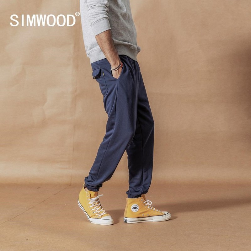 SIMWOOD Track Pants men loose casual high quality fashion S