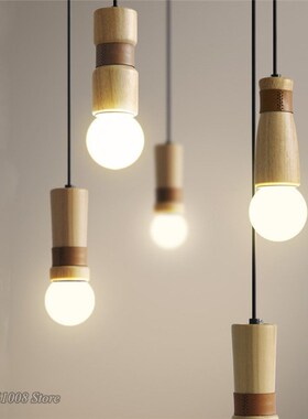 Modern Oak Wood Pendant Lamp Nordic Simple living room dinin