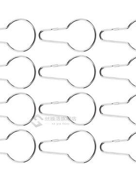 12pcs Shower Bath Bathroom Curtain Rings Clip Easy Glide Hoo