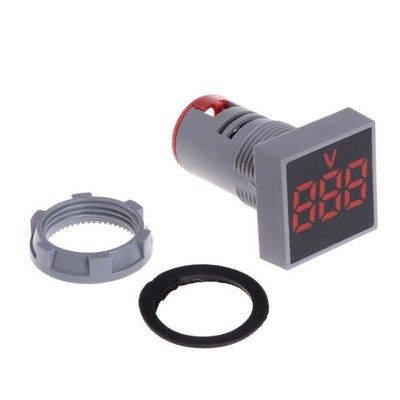 New 22MM AC 12-500V Voltmeter Square Panel LED Digital Volta