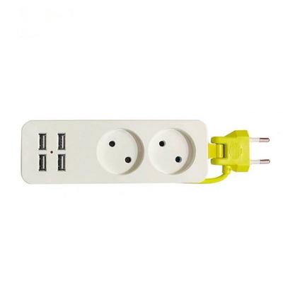 EU Plug Power Strip 4 USB Port Charger Socket, 1200W Multipl