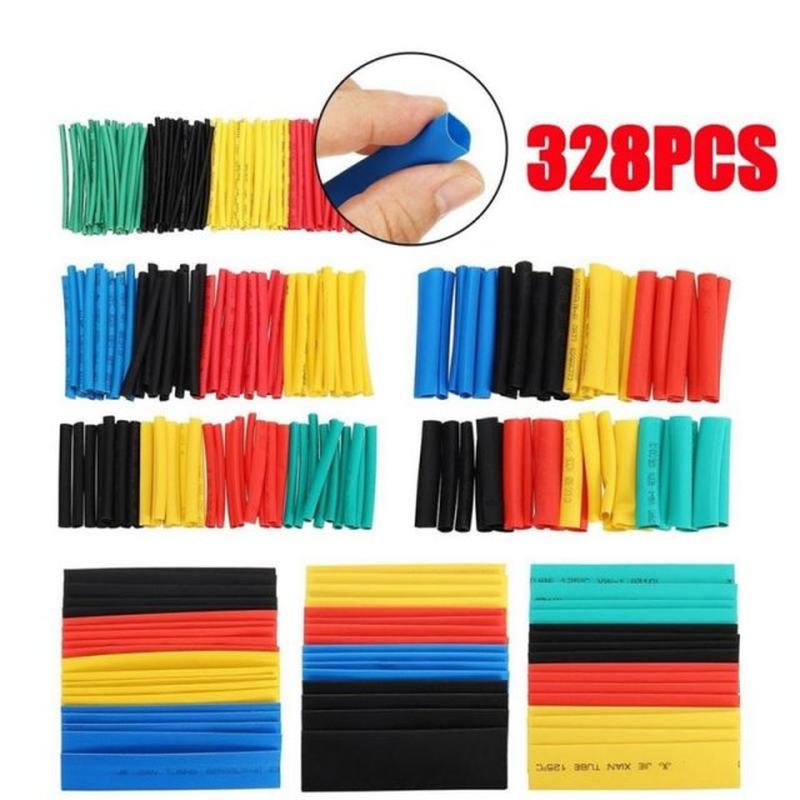328Pcs/Pack Heat Shrink Tube Kit Shrinking Assorted Polyolef