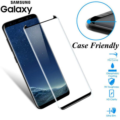 JGKK Case Fit 3D Curved Glass  Samsung Galaxy S8 S9 Plus Tem