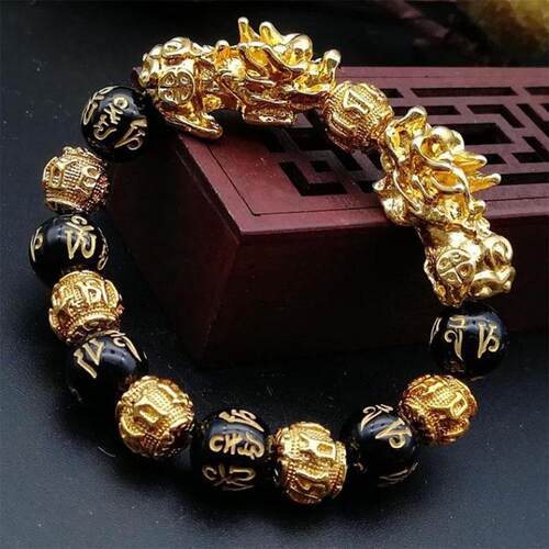 New Arrival Golden PIXIU Bracelet for Women Men Beads Coupl