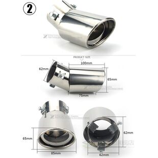 Car Auto Round Exhaust Muffler Tip Stainless Steel Pipe Chro
