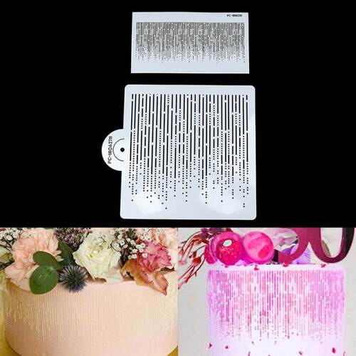 Glimmer Pattern Cake Stencil PET Lace Cake Boder Stencils Te