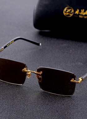 Vazrobe Glass Sunglasses Male Ladies Rimless Sun Glasses fo