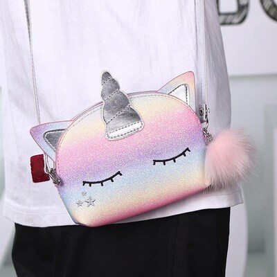 Rainbow Sequin Shoulder Bag Unicorn Crossbody Bags for Wome