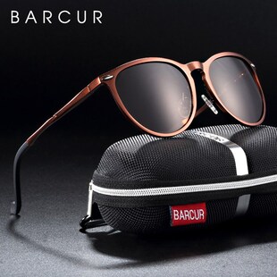 BARCUR Retro Aluminum Magnesium Men Sunglasses Polarized Vi