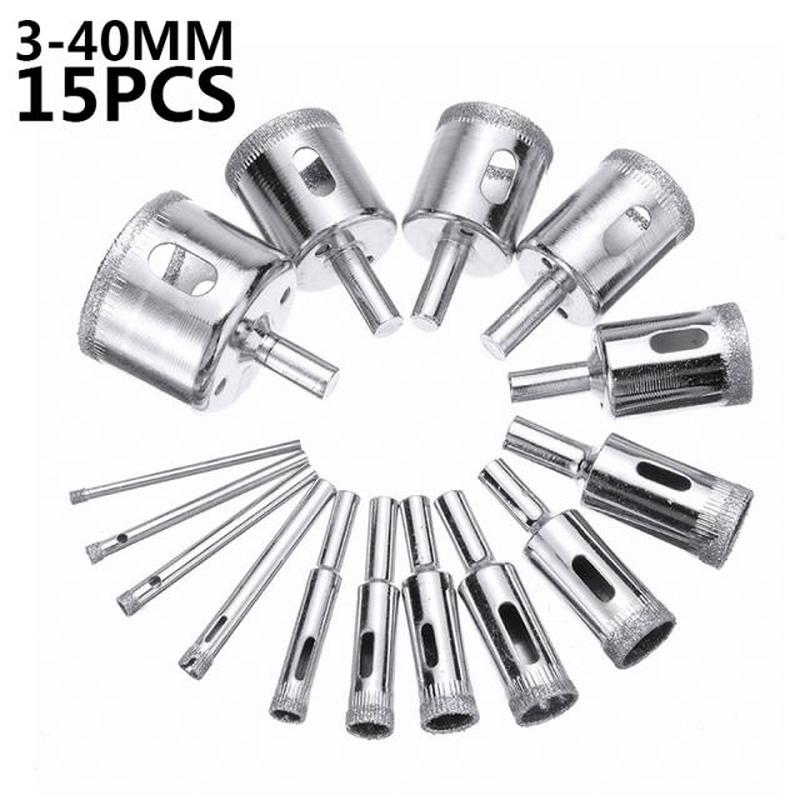 10/15pcs 3mm-40mm Diamond Hole Openers Ceramic Porcelain Gla