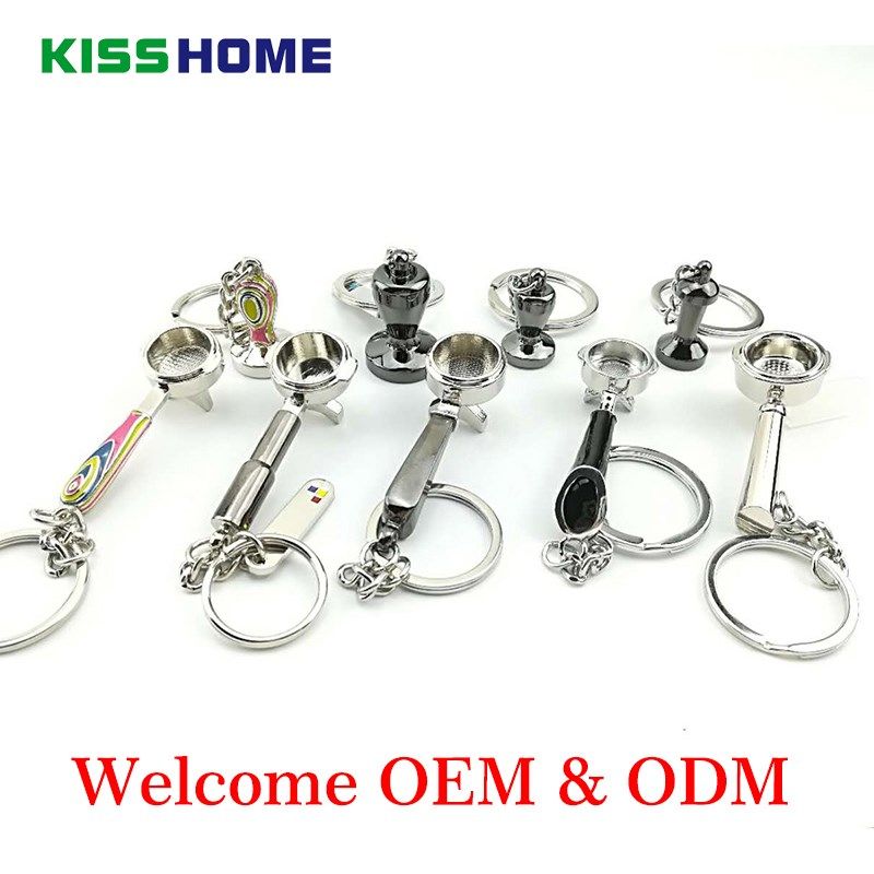 zinc alloy coffee tamper handle keychain portable keyring co