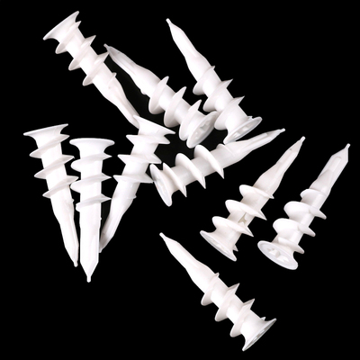 *10pcs Drywall Nylon Ribbed Anchor; Self Drilling Wall Drywa