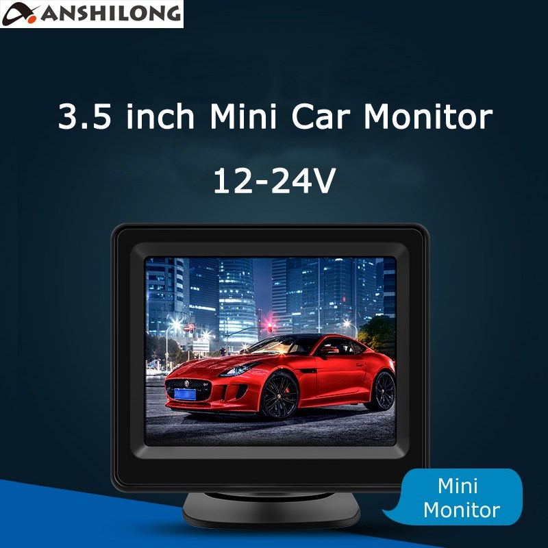 ANSHILONG 12 24V 3.5 inch TFT LCD Mini Car Vehicle Rear Vie