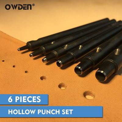 OWDEN Professional 6Pcs leather Hollow Hole Punch Set Belt H