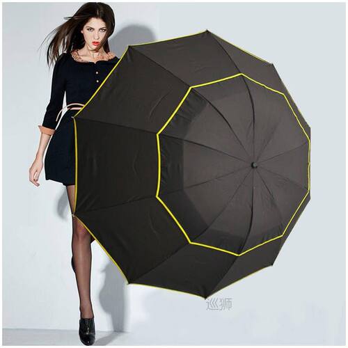 Extra Large Golf Umbrella Double-Canopy Windproof Uv Protect
