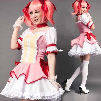 M-L Puella Magi Madoka Magica Cosplay Girl Halloween Kaname