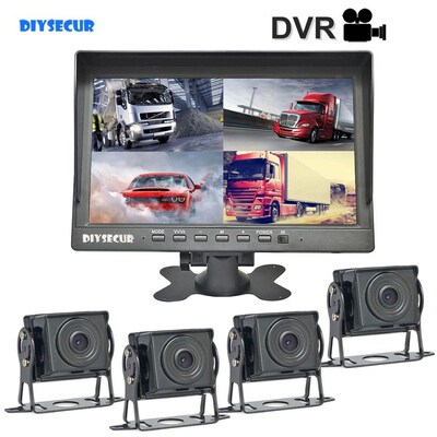 DIYSECUR AHD 10.1'' 4 Split QUAD IPS HD Backup Monit
