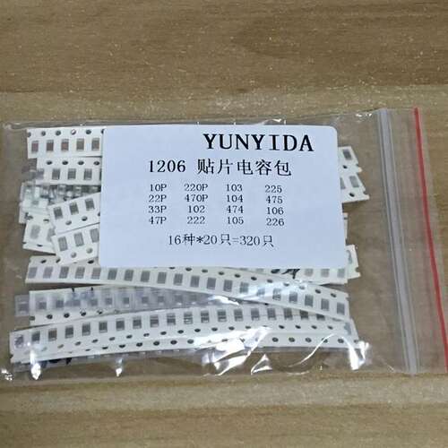 1206 SMD Capacitor assorted kit ,16values*20pcs=320pcs 10PF-