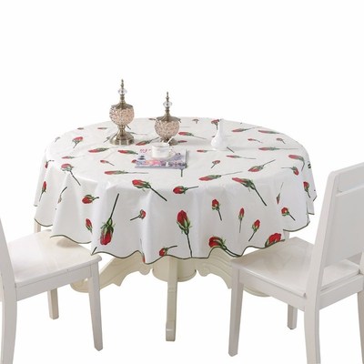 Pastoral PVC Waterproof Round Table Cloth Size 150/180cm Flo