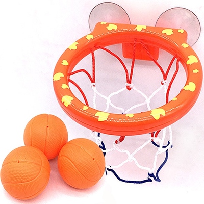 Baby Bath Basketball Hoop Toy on Suckers Set Kid Bathroom Ed