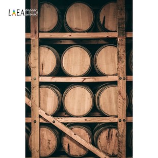 Laeacco Wine Cellar Oak Wine Barrel Wooden Boards Photo Bac