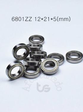 10pcs 6801ZZ 12*21*5(mm) free shipping chrome steel Metal S