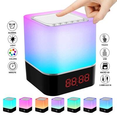 LED CoLorfuL SmArt Night Light ALArm CLoCk BLuEtooth SpEAkEr