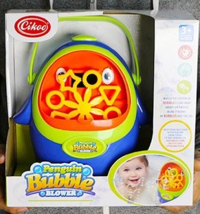 Bath Fun Bubble Blower Penguin Toy Batteries Non-Slip Kid