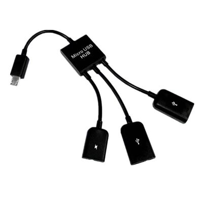 3in1 Micro USB HUB OTG Male To Female Dual USB 2.0 Adapter