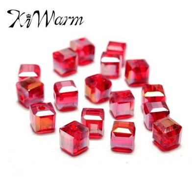 20pcs DIY Glass Crystal Cube Beads Buttons For DIY Clothes S