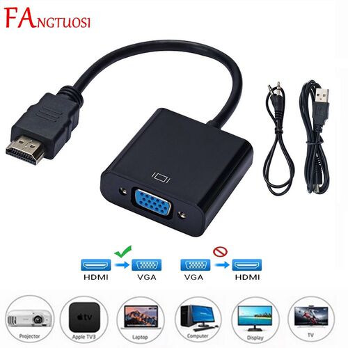FANGTUOSI HDMI to VGA Adapter Male To Famale Converter Adap