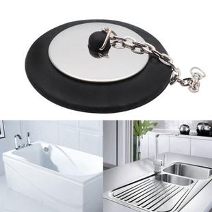 Stopper with Plug Rubber Chain Bathtub Choke Drain Bath Drai