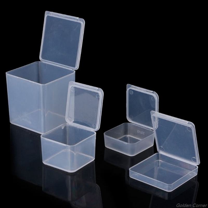 Small Square Clear Plastic Jewelry Storage Boxes Beads Craft