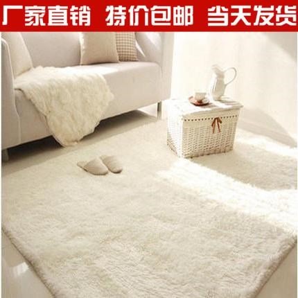 地垫客厅毯白色毛绒拍摄用地毯软毛隔音方垫子浪漫四季家用无异味