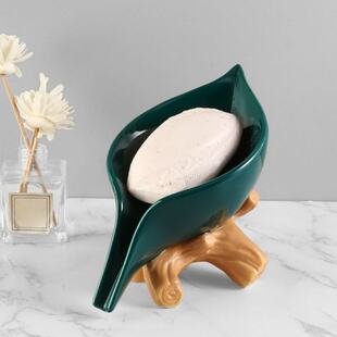 Ceramic Soap Holder Bathroom Shower Dish Plates Storage Box