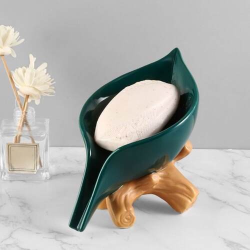 Ceramic Soap Holder Bathroom Shower Dish Plates Storage Box