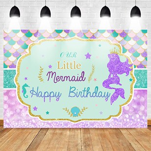 Mehofoto Little Mermaid Photo Background Birthday Party Bac