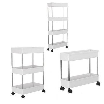 2/3/4 Tier Rolling Utility Cart Storage Shelves with Roller