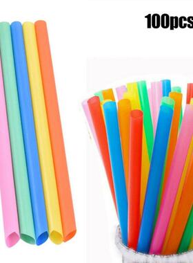 100Pcs Disposable Straws Extra Wide Fat Jumbo Drinking Dispo