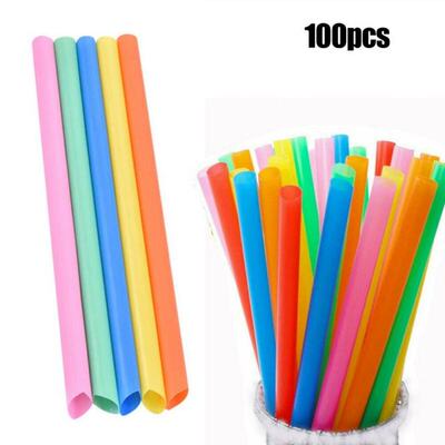 100Pcs Disposable Straws Extra Wide Fat Jumbo Drinking Dispo
