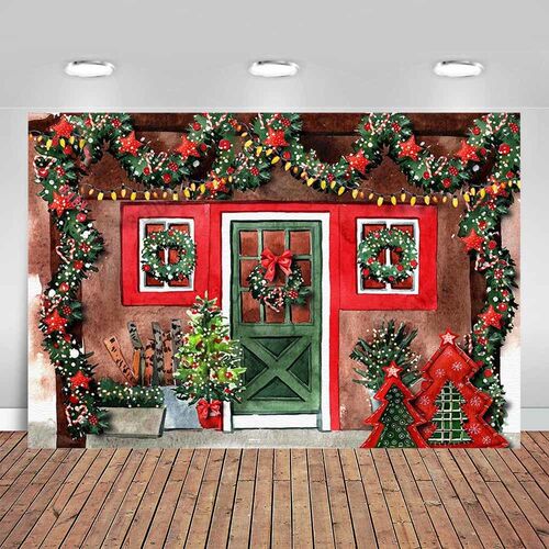 Santa's Grotto Work Shop Christmas Backdrop Noel Xmas Party