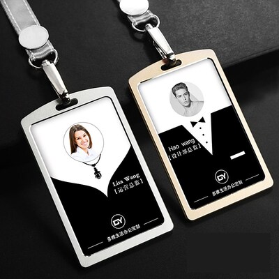 High quality Metal Card Holder Employee Name ID Card Cover M