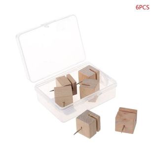 6/12pcs Wooden Square Nail Thumbtack Board Pins Pushpins Dra
