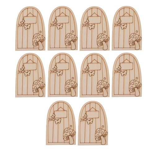 10 x Cut Wooden Mini Tiny Plain Fairy Faerie Pixie Elf Door