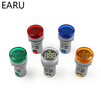 DIY Mini Digital Voltmeter 22mm Round AC 12-500V Volt Voltag