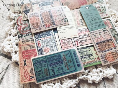 22Pcs/lot Vintage Bus Ticket Design Printed Vellum Paper St